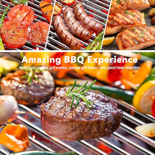 GGC Stainless Steel Grill Grates for Chargriller 3001, 5050, 3008, 3030, 4000, 5252, 19 3/4" Grill Grates Replacement for King Griller 3008, 5252 and Others, 3 PCS Cooking Grid Grates for Chargriller by GGC - Used condition - Image 6