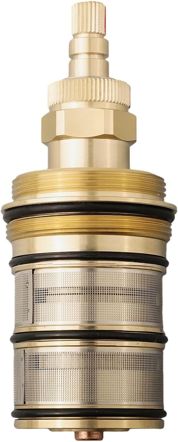 Brass Thermostatic Cartridge, Brass Replacement Shower Cartridge,20-48℃ Bath Mixer Tap Shower Valve Bar Cartridge, Constant Temperature Control Spool