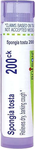 Boiron Spongia Tosta 200Ck Medicina homeopática para la tos crupy - 80 pellets