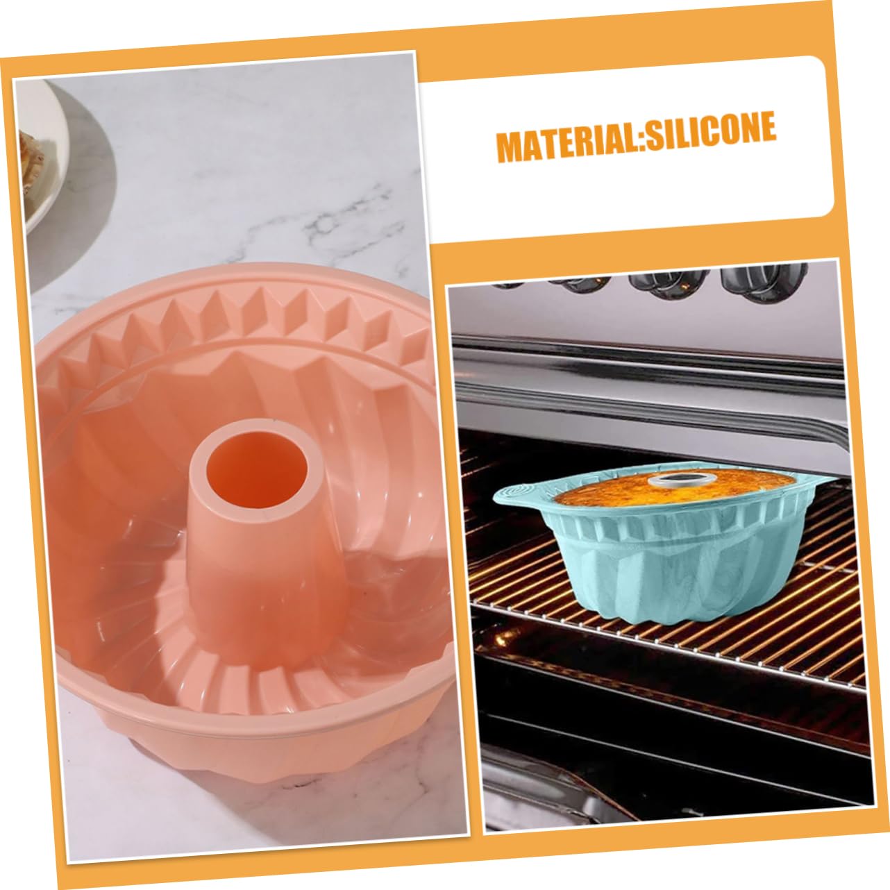 Mobestech 3piezas Molde Redondo De Silicona para Pasteles Antiadherente para Hornear Mousse De Herramientas para Hornear Pastel Casa Molde De Tubo Acanalado para Bizcochos