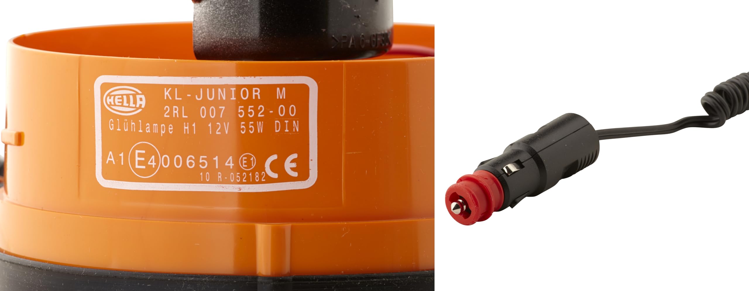 HELLA 2Rl 007 552-001 Halogène-Gyrophare - Kl Junior - 12V - Ambre - Fixation Magnétique - Câble: 3500Mm - Fiche: Din Iso 4165