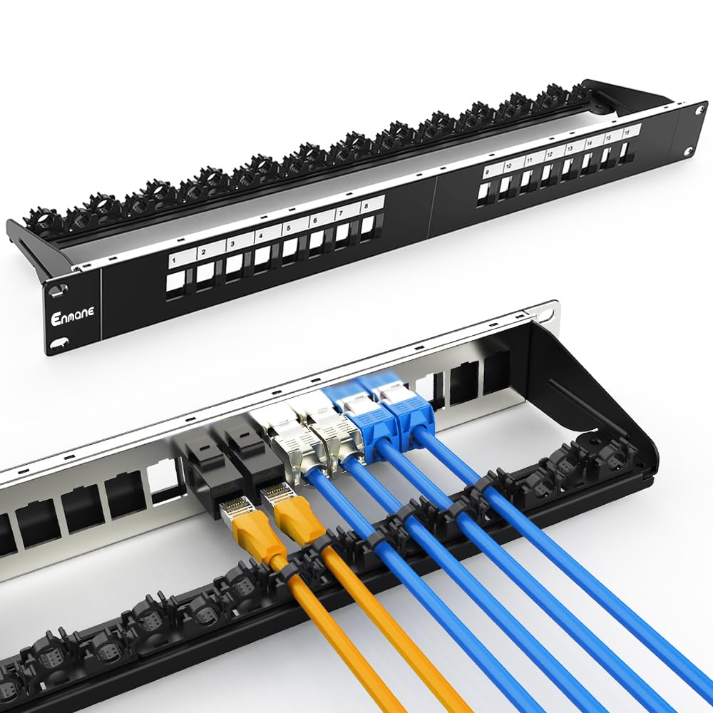 Snapklik.com : Enmane 16 Port Patch Panel Blank Keystone Patch Panel 1U ...