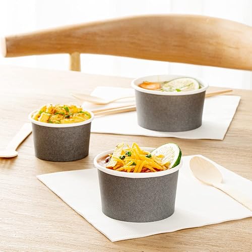 Miniatura 8 de Coppetta - Vasos de postre de 5 onzas, 200 tazas desechables para helado, tapas se venden por separado, cuencos de yogur congelado de papel gris,