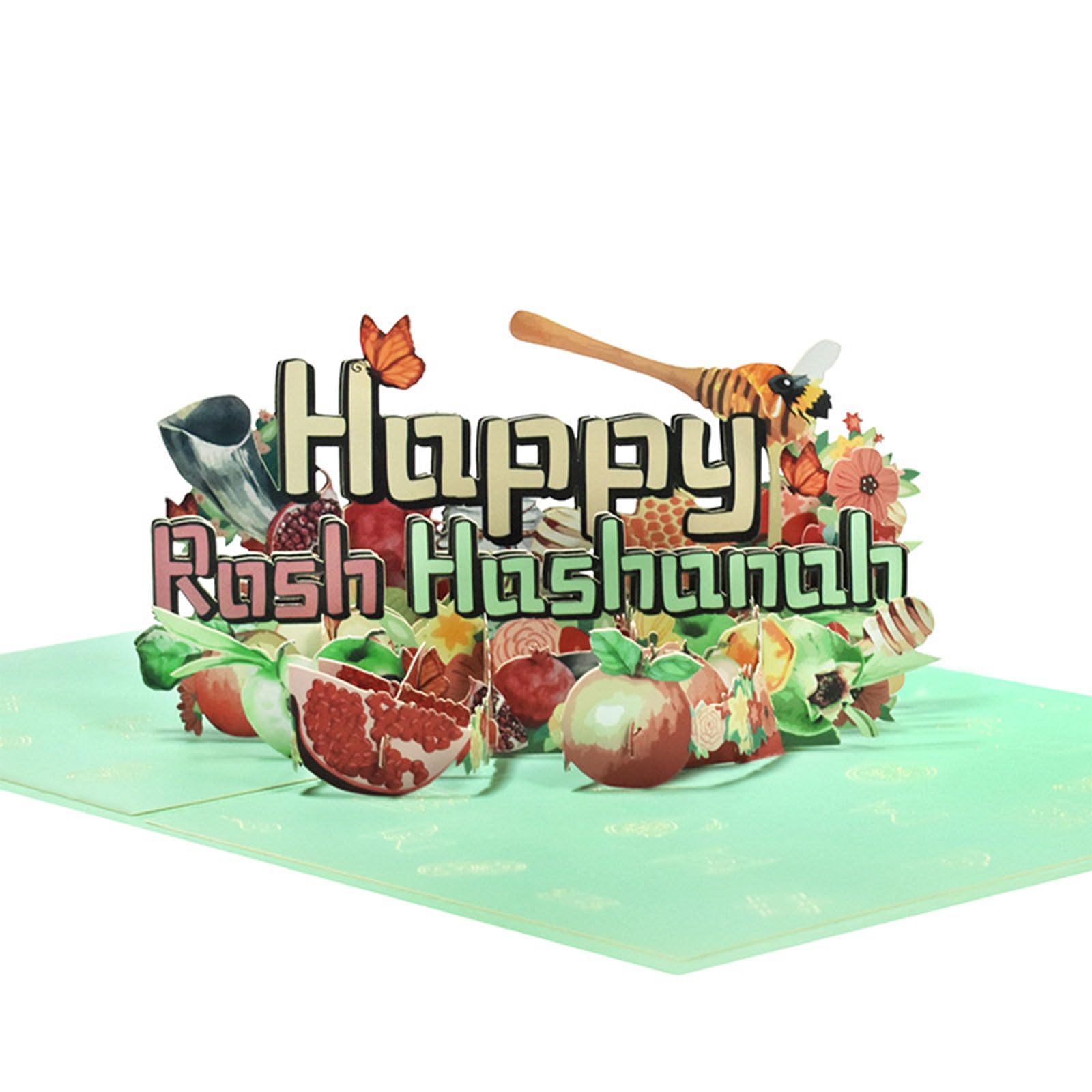 Kalttoy Multicolor Happyrosh Hashanah Gift Cards Religious Shanah Tova Greeting Cards 3D New Year Gift Creative Card Holiday Card