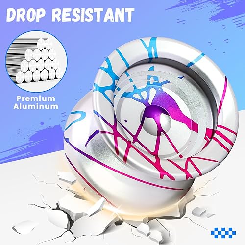 Miniatura 7 de Yoyo profesional X8 para niños de 8 a 12 años en adelante, Yoyo que no responde para trucos de giro de dedos, yoyo sensible al metal para