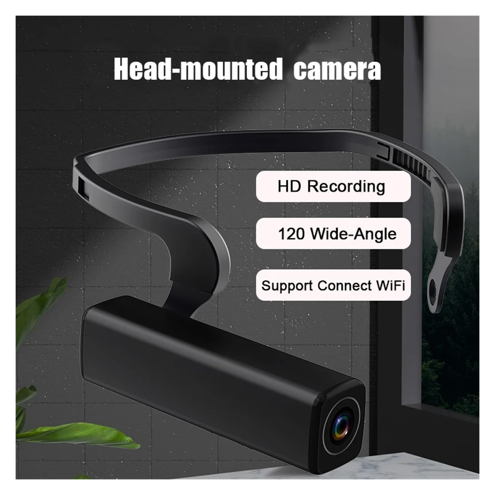 Camara Corporal, Cámara montada en la Cabeza A33 Mini Cuerpo cámara inalámbrica 30FPS FHD1080P visión Nocturna detección de Movimiento for grabación de Primera Vista(with 64GB TF Card)
