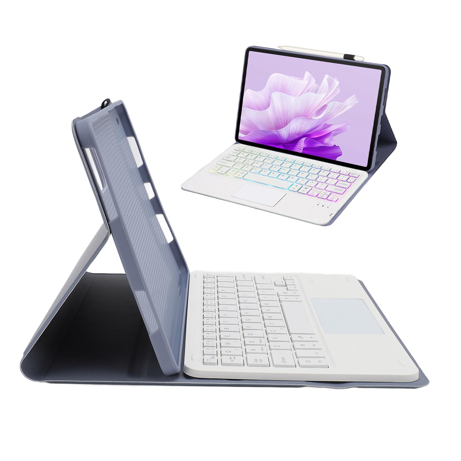 Etui na klawiaturę do Bezprzewodowa Klawiatura Bluetooth z osłoną ochronną dla Mi Pad 6 6 Pro, Przenośna Podstawka ze Skóry PU z wyjmowaną magnetyczną klawiaturą