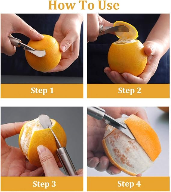 Orange Citrus Peelers 304 Stainless Steel Slicer Cutter Peeler Remover Opener Fruit Tools Kitchen Gadget