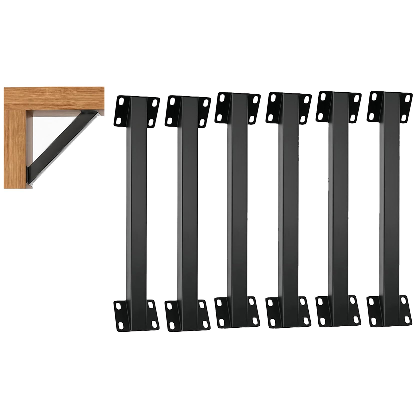 LQSYBHD Heavy Duty Pergola Brackets Kit Steel Corner Connectors,45° Angle Support Brackets,Wooden Structure Brackets for Treehouse Gazebo Patio Cabin Deck(Color:6pack)