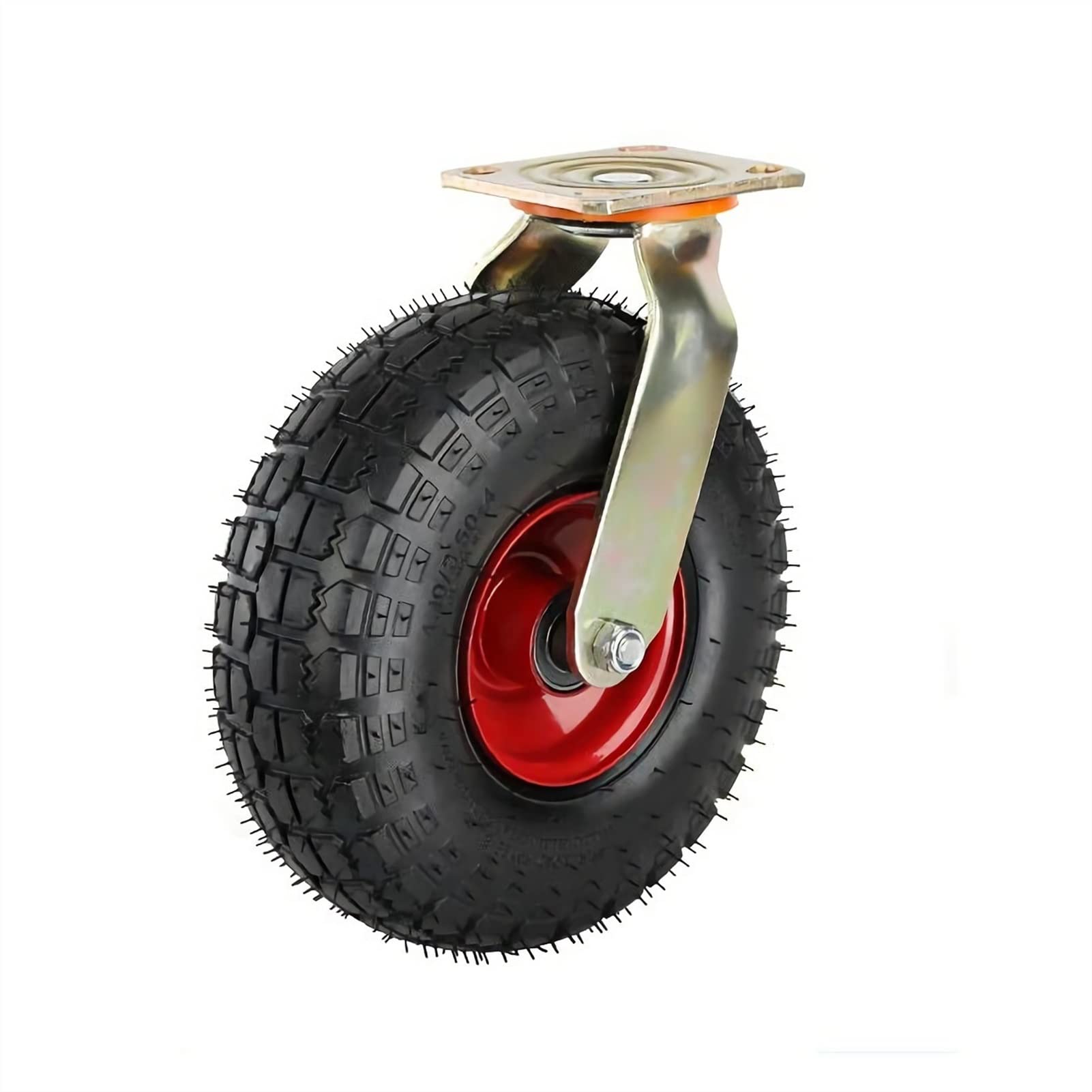 Roulette pivotante pneumatique 10 pouces pneu caoutchouc sans chambre à air 150kg