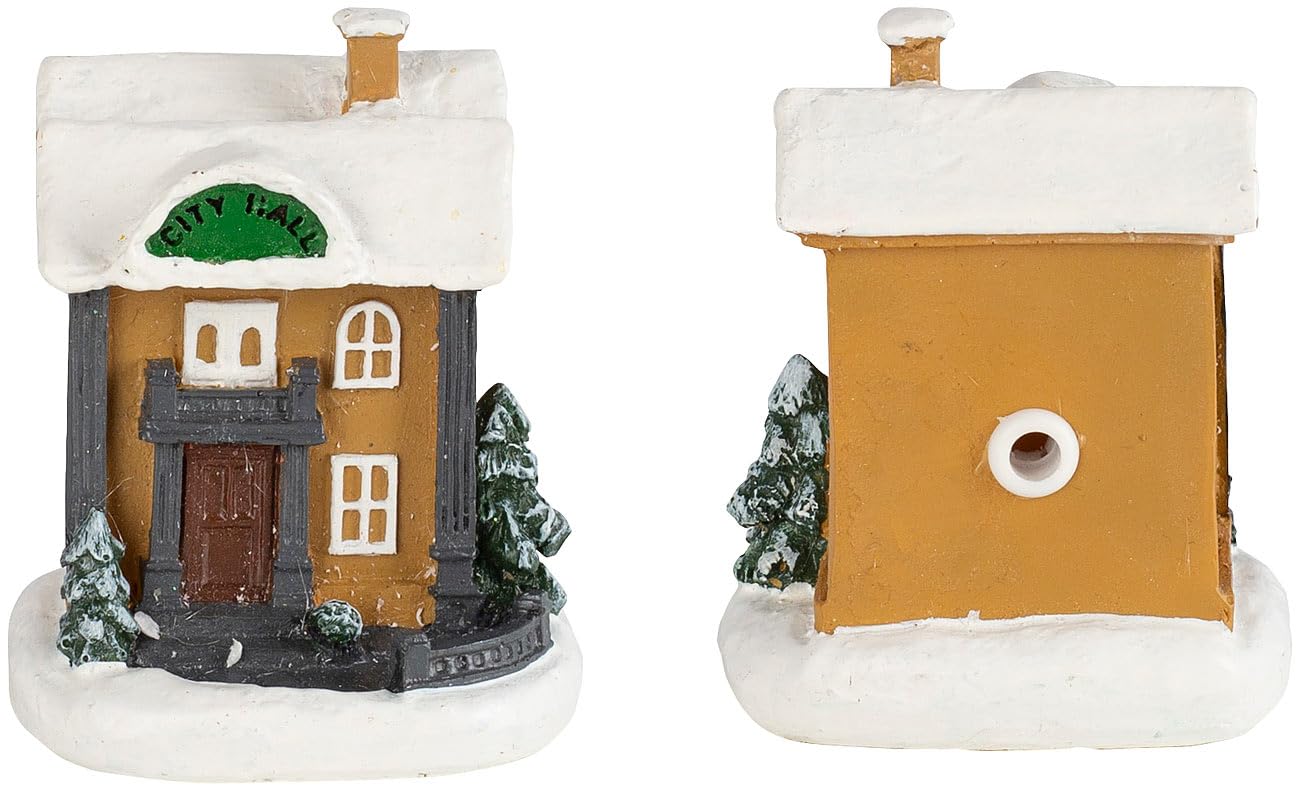 infactory Weihnachtsdeko: 25-teiliges Deko-Weihnachtsdorf mit 6 LEDs, Batteriebetrieb (Winterdorf, komplettes Weihnachtsdorf, Set)
