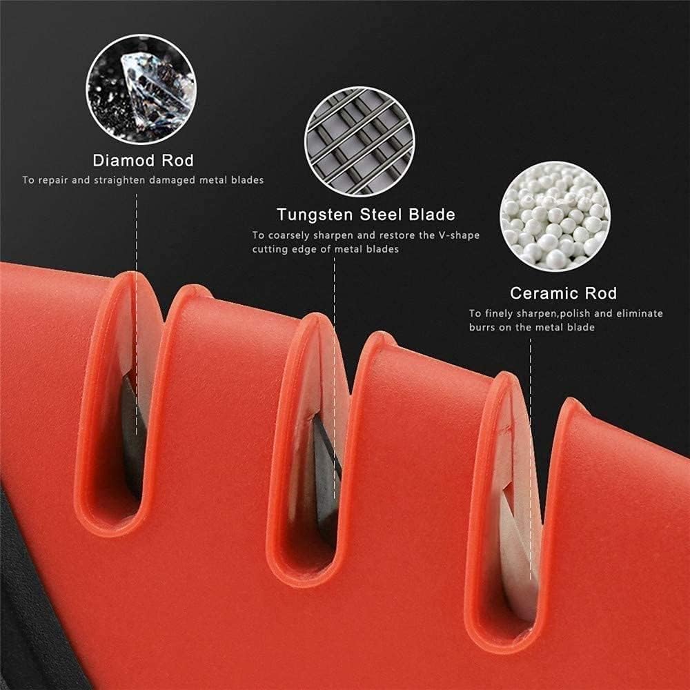 Knife Sharpener 3-Stage Knife Sharpeners Quickly Sharpening Blades Helps Repair Restore Polish Blades
