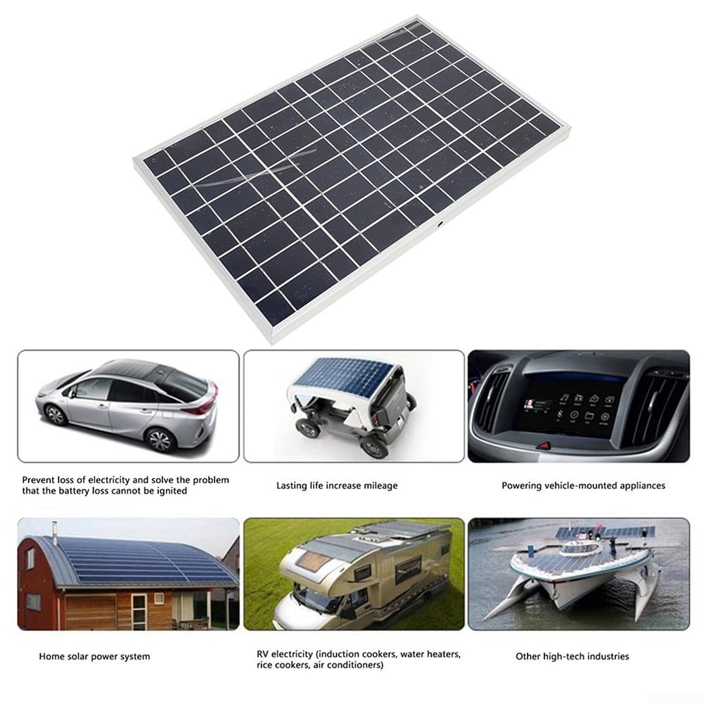 Pannello Solare incorniciato, modulo in Silicone policristallino da 12 V 24 V con Controller Impermeabile 60 A per Kit regolatore Caricabatterie per Batteria (2 Pannelli + 60 A)