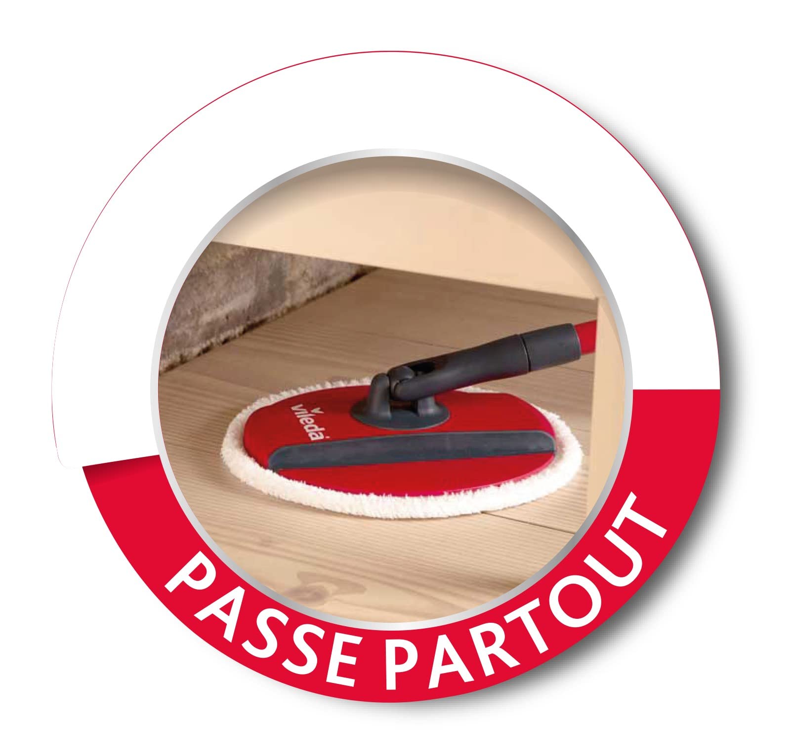 Vileda - Balai Serpillière Spin & Clean - Balai avec Seau Essoreur Compact Innonvant - Housse en Microfibre pour Laveur de Sol Performant - Nettoyeur Sol Toujours Propre - Coins et Plinthes