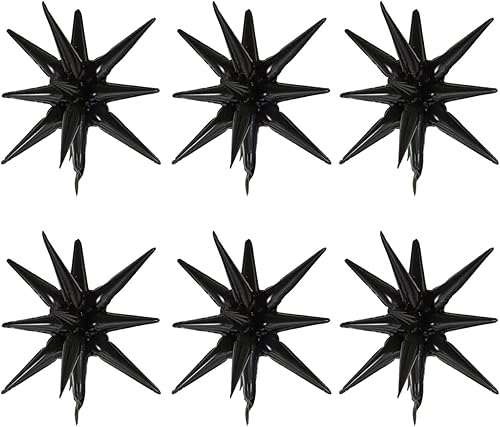 Miniatura 8 de Kawailay 6 globos de 22 pulgadas con forma de estrella explosiva de aluminio de 12 puntos, globos de mylar con cono de explosión de estrella, globos