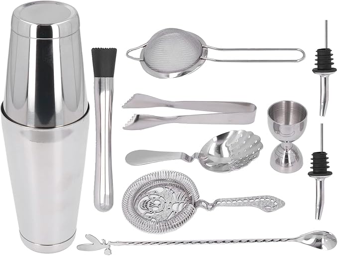 Set de Coctelera 11 Piezas, Acero Inoxidable, Color Plateado miniatura 6