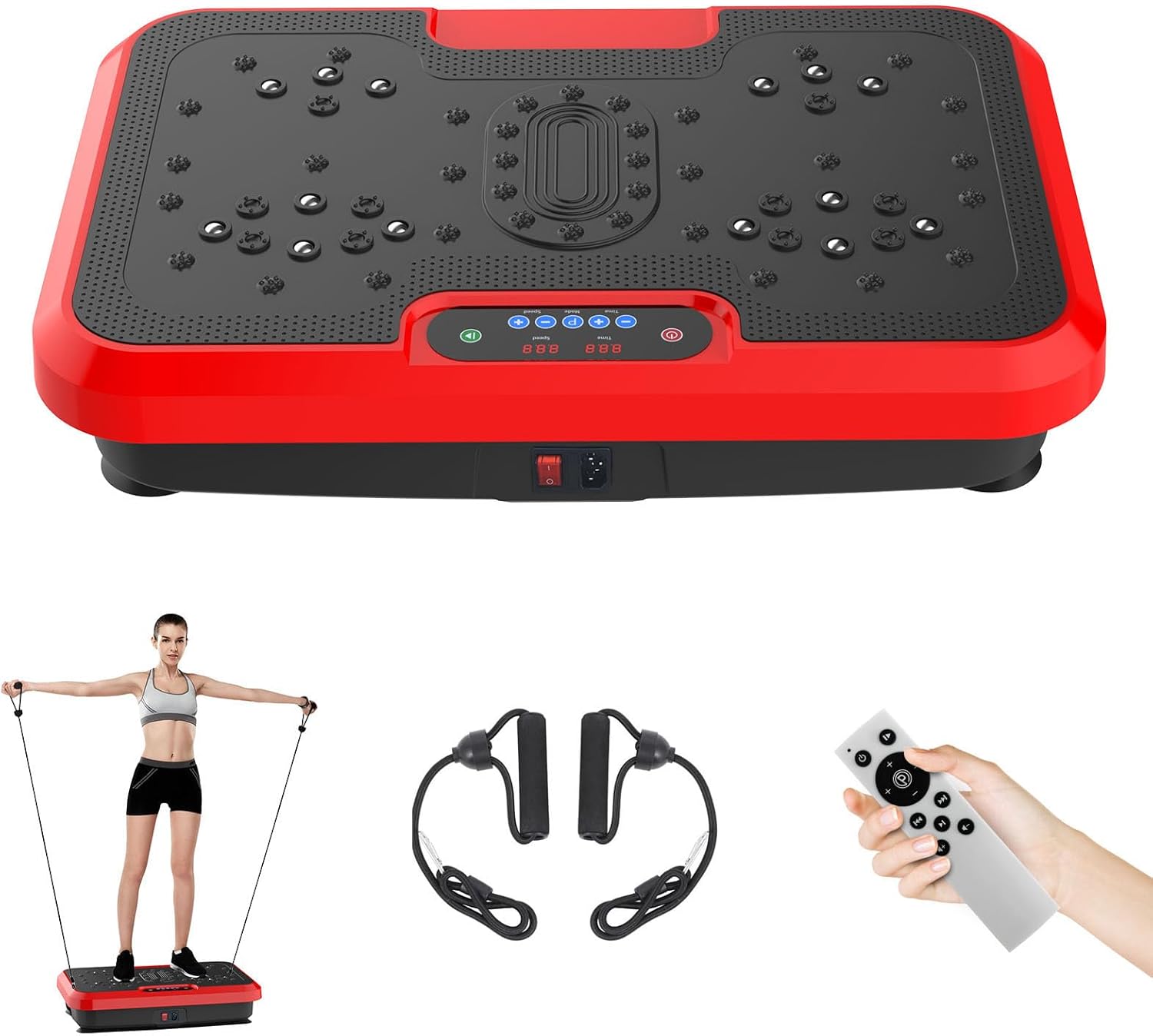 Vibration Plate Exercise Machine, Full Body Vibrating Platform for Lymphatic Drainage & Muscle Toning, Home Gym Fitness Equipment for Weight Loss & Circulation