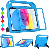 eTopxizu Kids Case with Built-in Screen Protector for New iPad 10.9 Inch 2022 (10th Gen), Shockproof Handle Stand Case for 2022 iPad 10.9'', iPad 10th 2022 (A2696/A2757/A2777), Blue