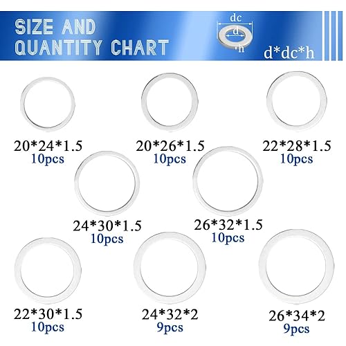 Miniatura 5 de XINGYHENG 558 unids 23 Tamaño de aluminio plana arandela junta de sellado de arandela conjunto automotriz tapón de drenaje de aceite Junta para la