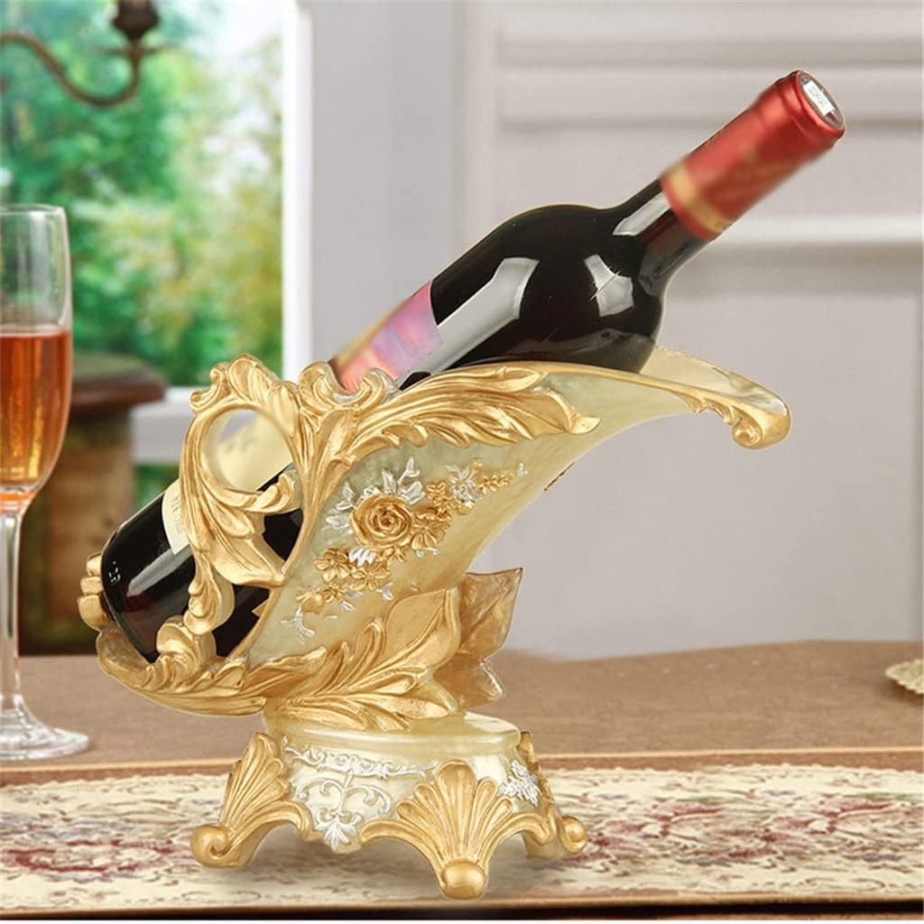 Wine Rack Decoration Wine Cabinet Decoration Resin European Style Oblique Empty Wine Bottle Rack Display Shelf (Color : Argento) (D)