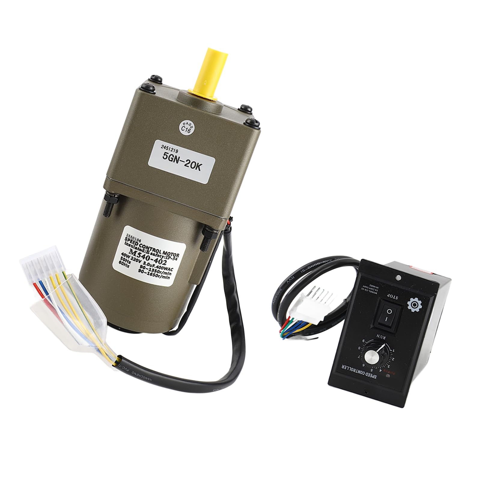 Semme Motor de Engranaje Asíncrono Monofásico de CA 40 W con Velocidad Vibración de bajo Ruido Energéticamente Eficiente para Máquinas Herramienta de Embalaje e Industrias de Transporte (Relación de