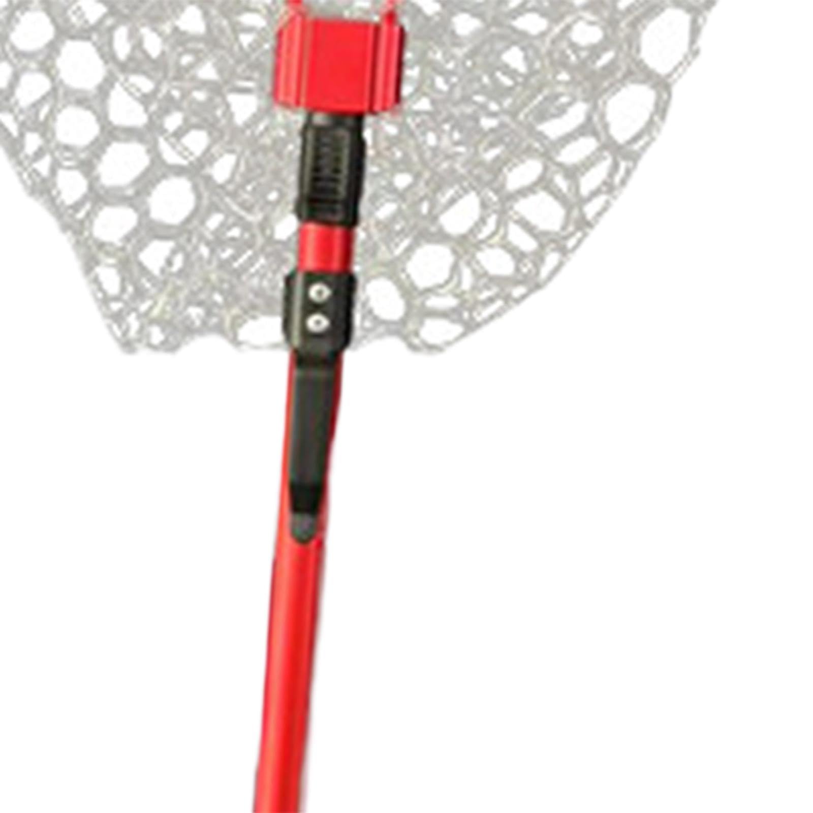 Épuisette de Pêche Filet Pliant Structure Aluminium Manche Extensible Filet Silicone Léger pour Attraper et Relâcher Poissons Adapté à La Pêche, Rouge
