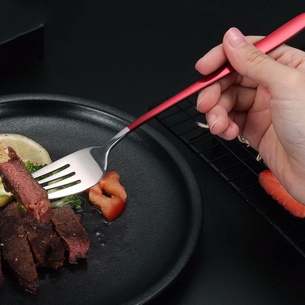 Ensemble d'argenterie 2/3 pièces, Couteau, Fourchette, cuillère, Couverts en Acier Inoxydable, fourchettes à dîner réutilisables, Service de Table Poli Miroir