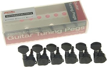 Wilkinson 6 Inline Black E-Z Post Guitar Tuners Tuning Keys for Strat Tele