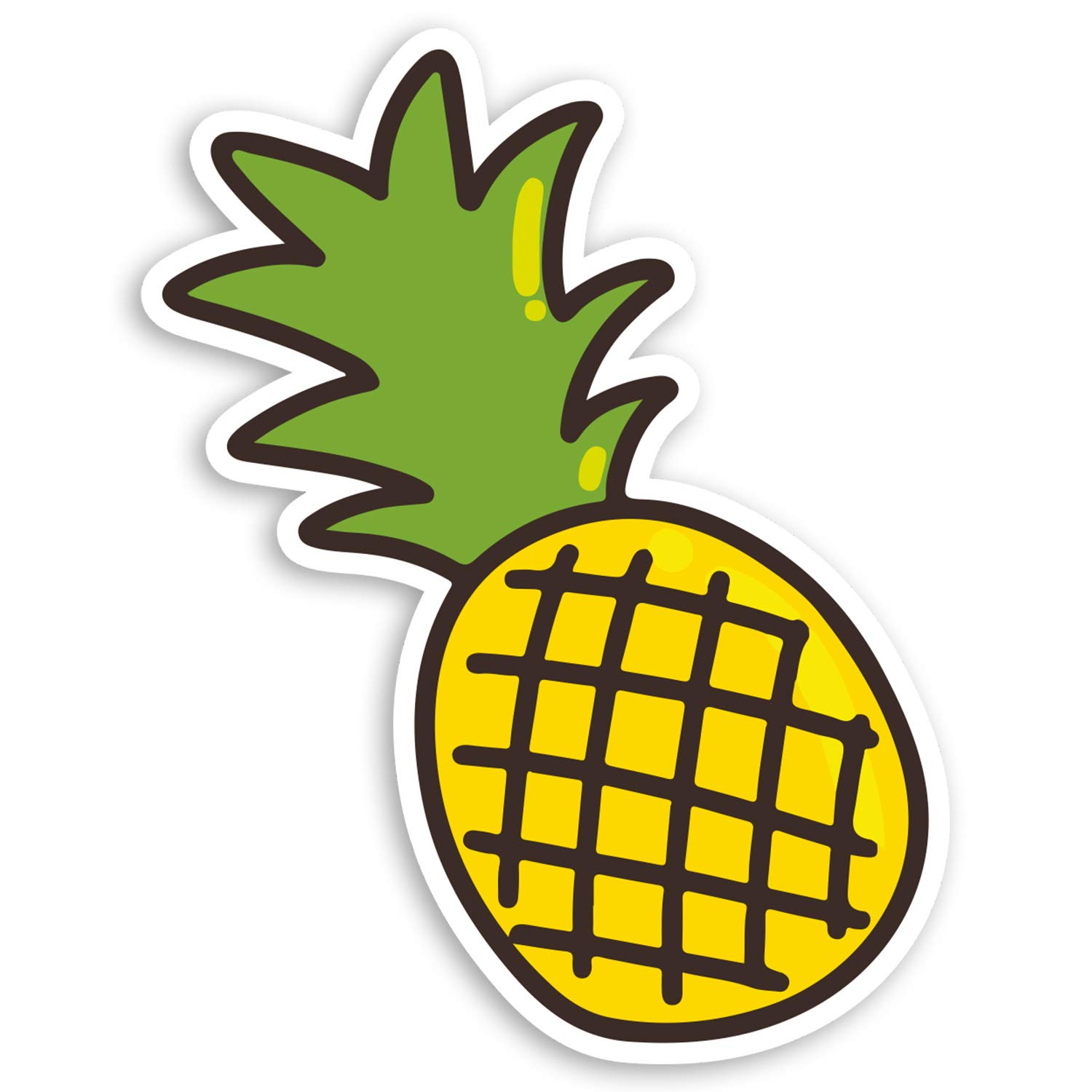 2 x 10cm Tropical Pineapple Vinyl Stickers - Fruit Healthy Laptop Sticker #34011 (10cm Tall)