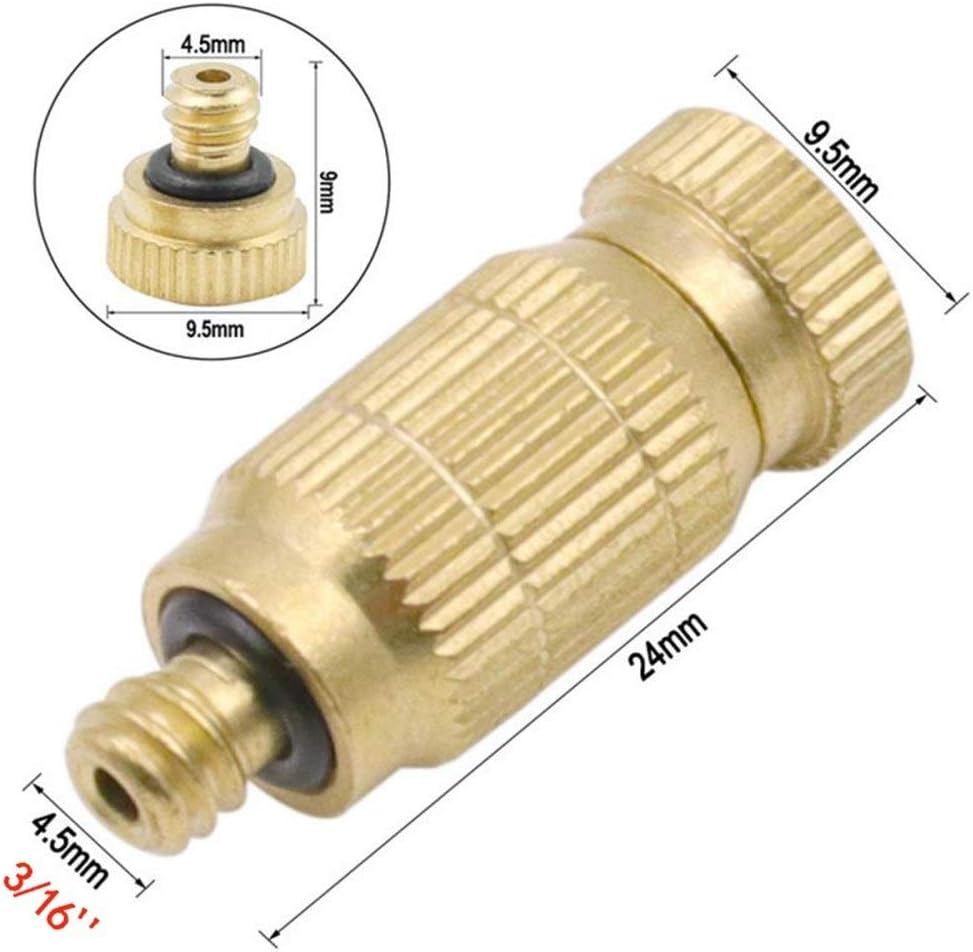 120pcs Mister Nozzle for Outdoor Cooling System High Pressure Brass Misting Nozzles for Humidification Atomizing Misting Sprayer Fog Nozzles for Garden, Landscaping, Dust Control (Size : 0.4mm)