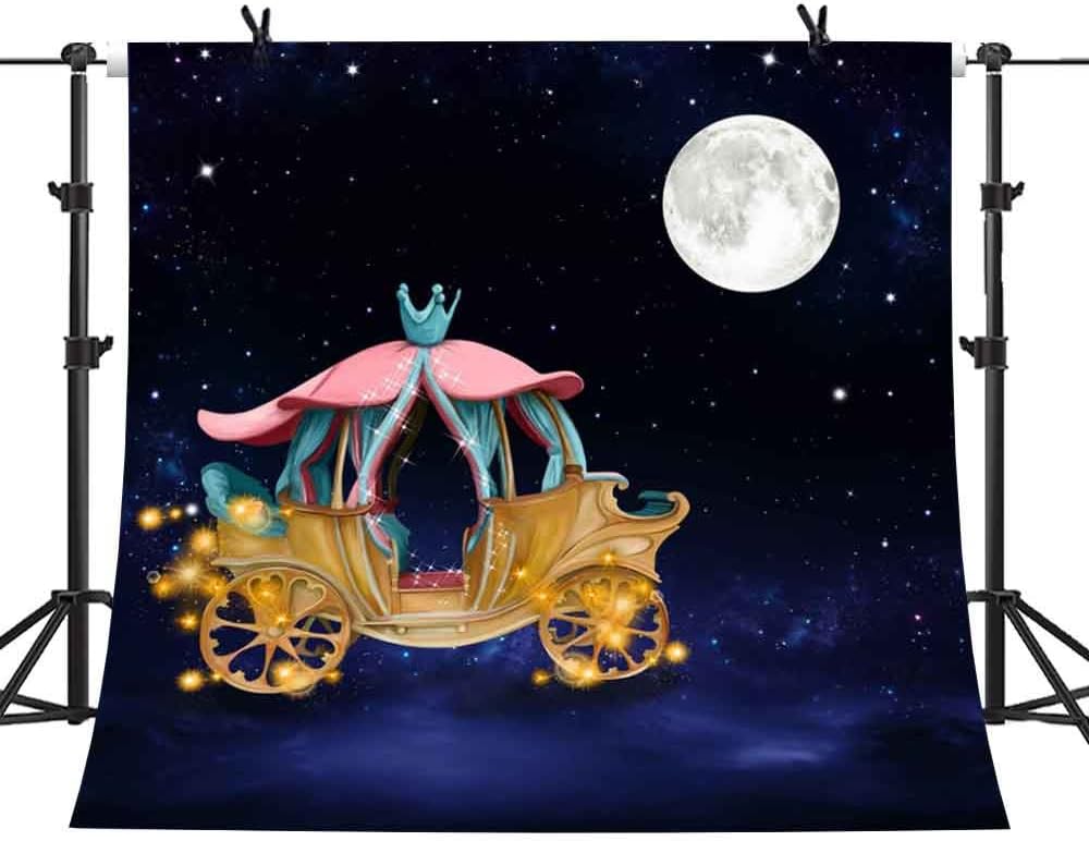 MME 10x10Ft Fairy Tale Backdrop Pumpkin Carriage Backdrop Cinderella Background Night View Props Photo Vinyl Video Studio SHME001