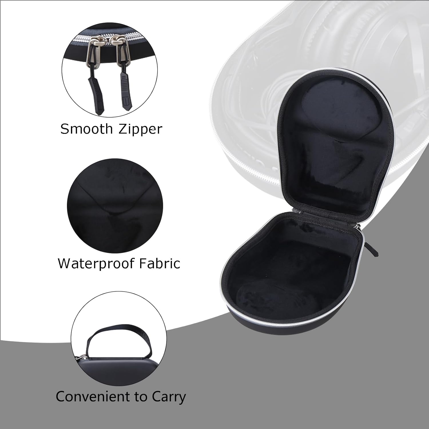 Hard Storage Case for ATH-M20/M30/M40/M50 X/BT/WH/BTW Professional Headphones - Travel Case for ATH-M50xBT2IB,ONLY CASE (Black) - Image 4