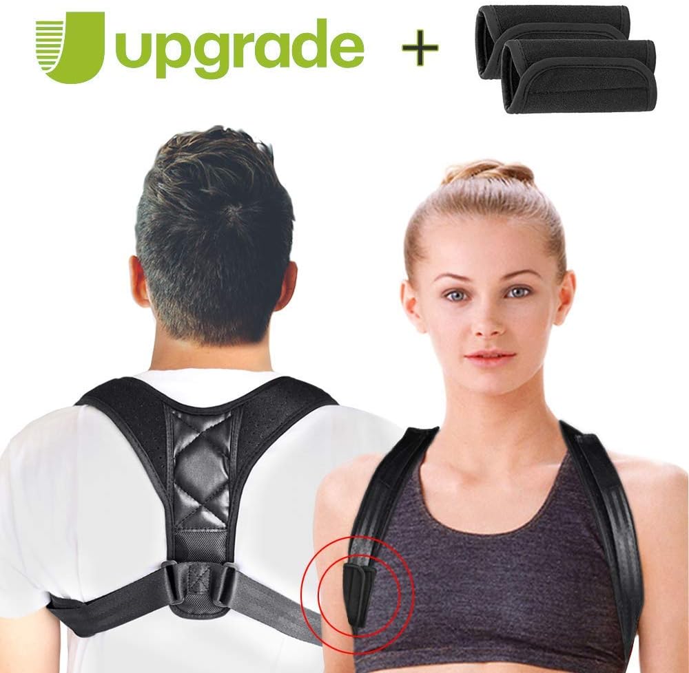 JIANGRENBANG Posture Corrector for Women Men, Adjustable Upper Posture Back Brace Support Clavicle Comfortable Posture Correct for Kyphosis with Armpit Protectors