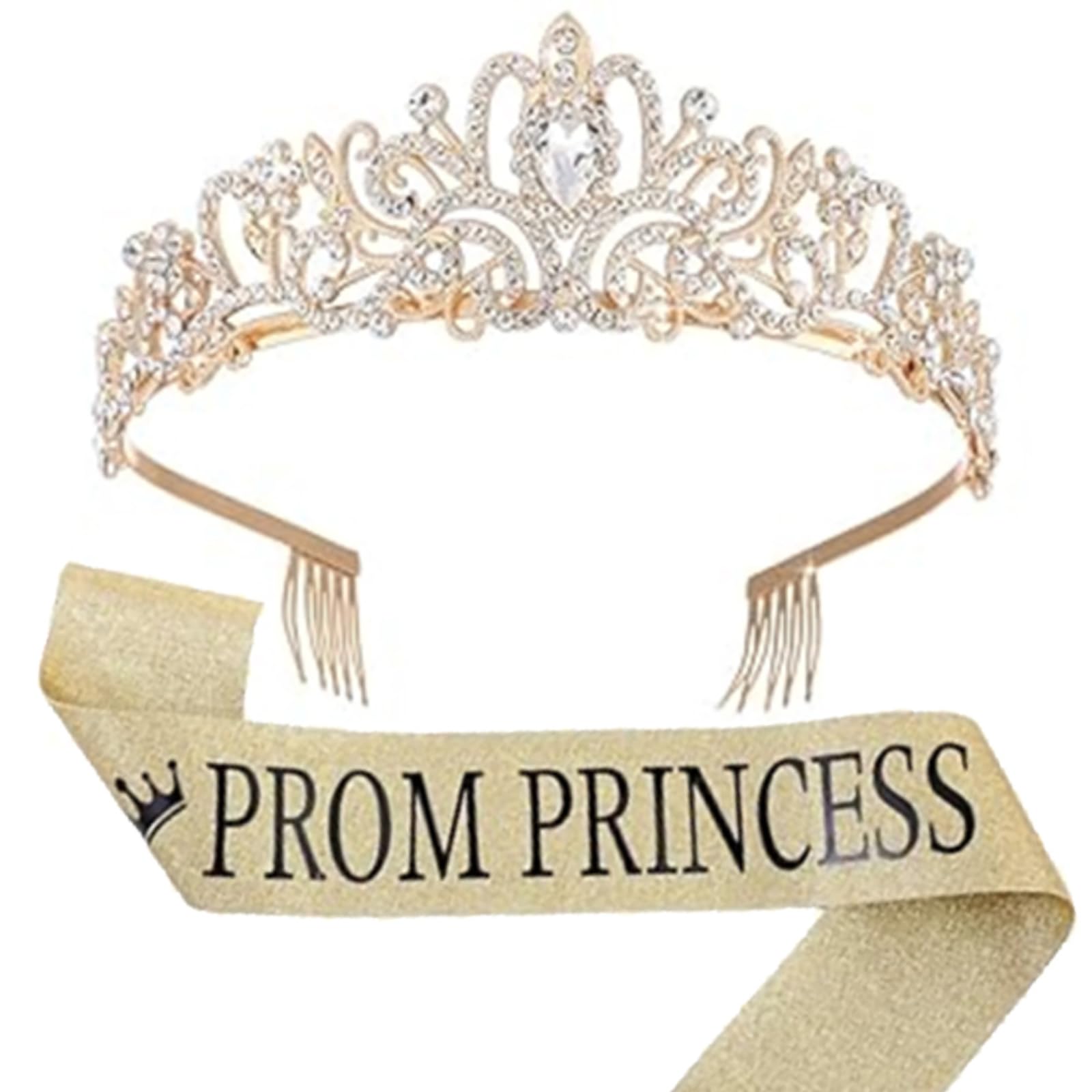 Prom Crystal Crown Birthday Sash Set Women Fashion Bling Crown Peace Sash Adult Birthday Party Props Crystal Crown