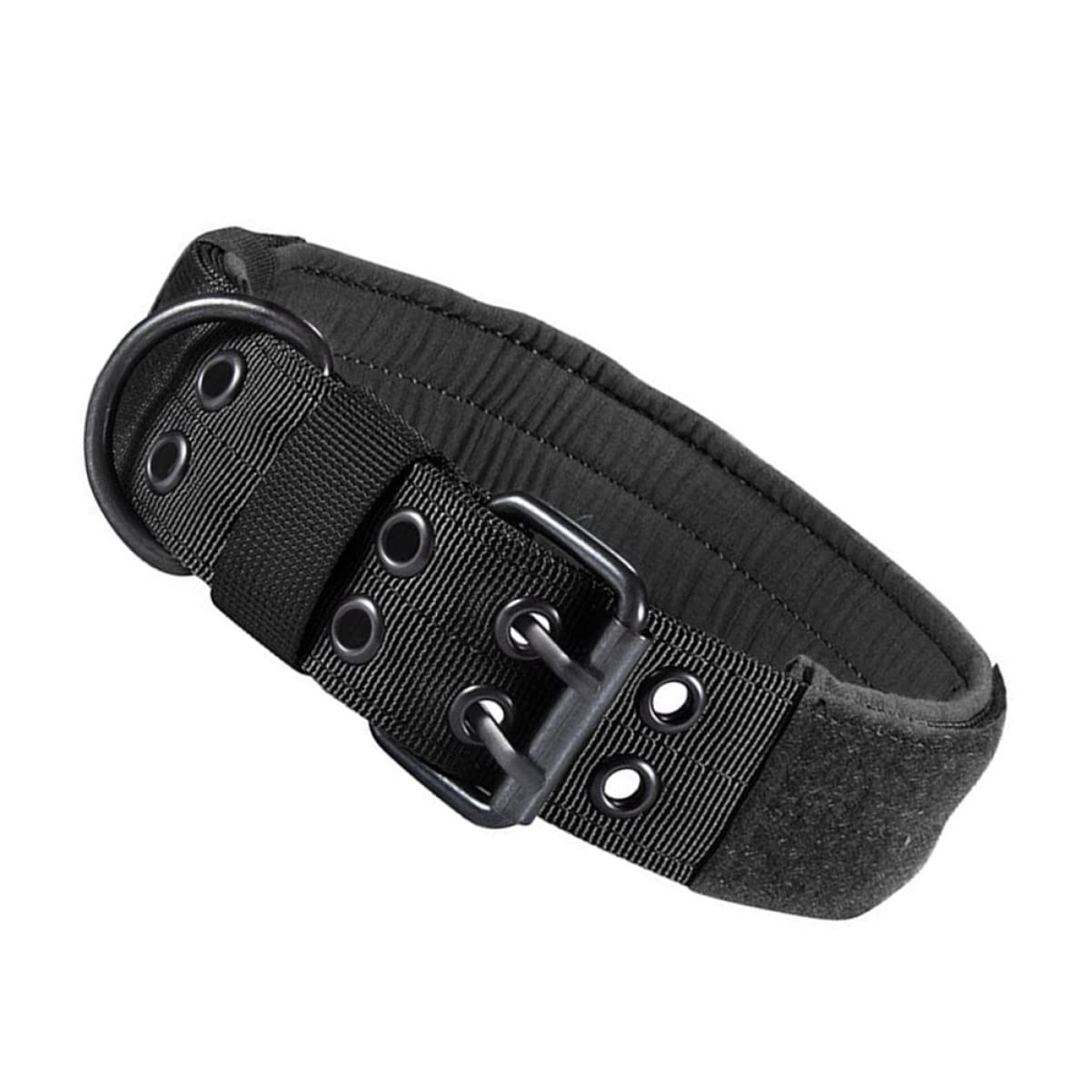 POPETPOP 3 Pezzi Collare per Cani in Nylon con Fibbia in Metallo Resistente per Cani di Piccola E Taglia Nero con Attacco per Targhetta Identificativa
