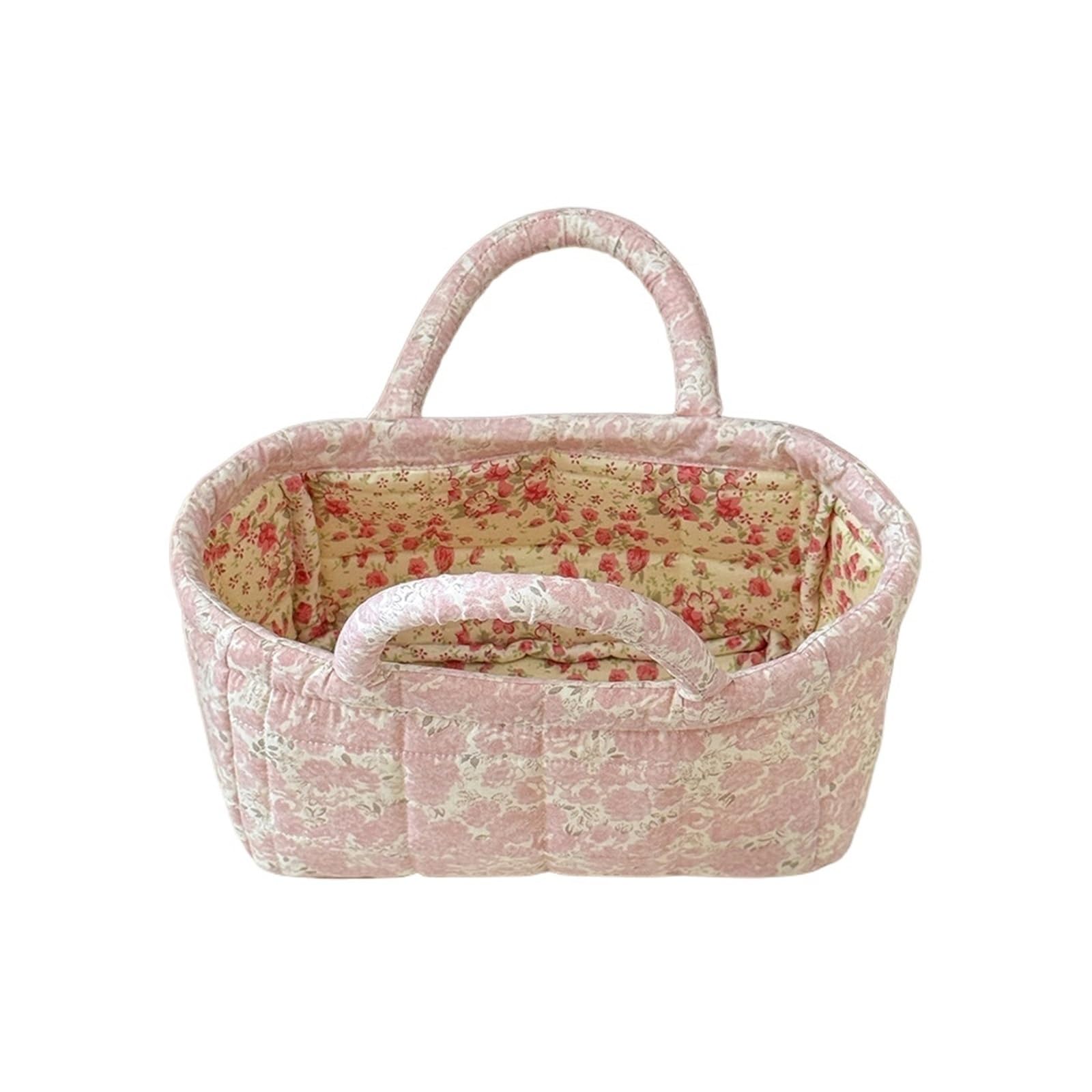 Petit panier organisateur de fleurs vintage pour chambre cosy