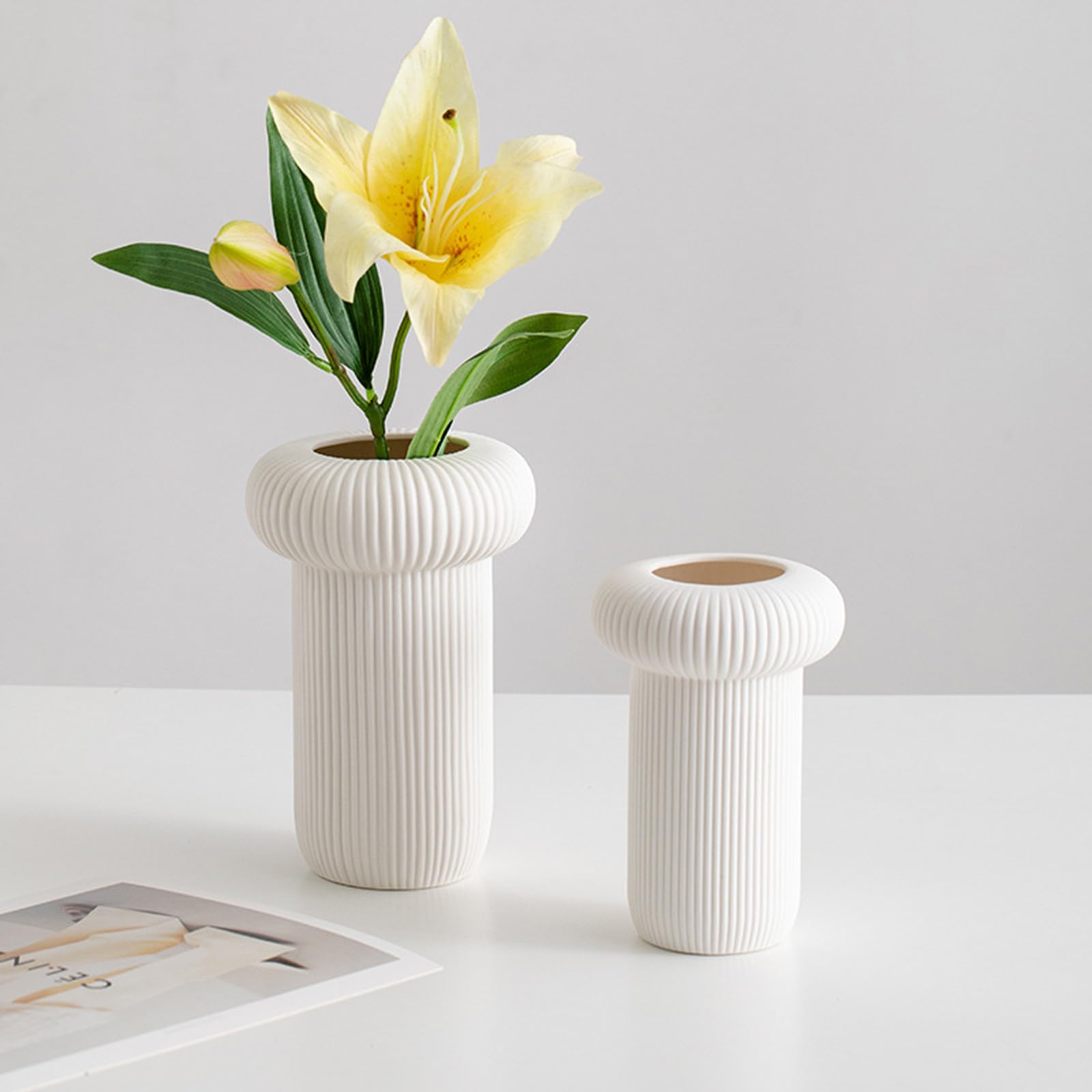 Pasiasty ceramiczny wazon nieregularny geometryczny wazon biały wazon suszone kwiaty salon biurko hol wejściowy,Black b