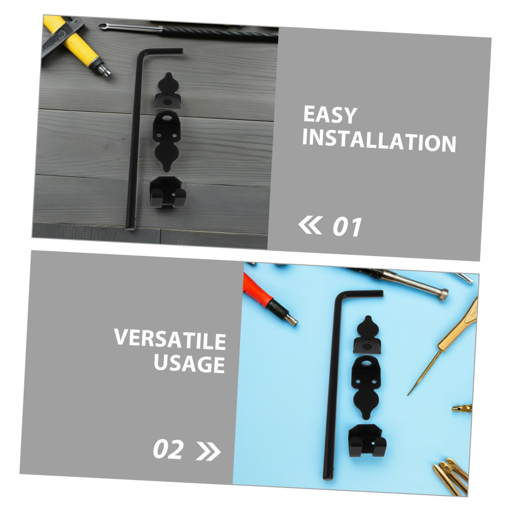 Baluue 2 pièces Boulon à Tige Robuste Acier Résistant Corrosion Loquet de Sol pour Portail Bois Métal PVC Sécurité Renforcée pour Clôtures Extérieures Lot