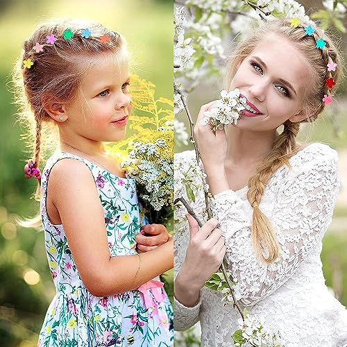 Image of NEOBABY Mini Colorful Flower Design Tiny Hair Clip for Multiple Hair Styling | Hair Claws Accessories for Kids Baby Girls and Women's Multicolor (Pack of 24)