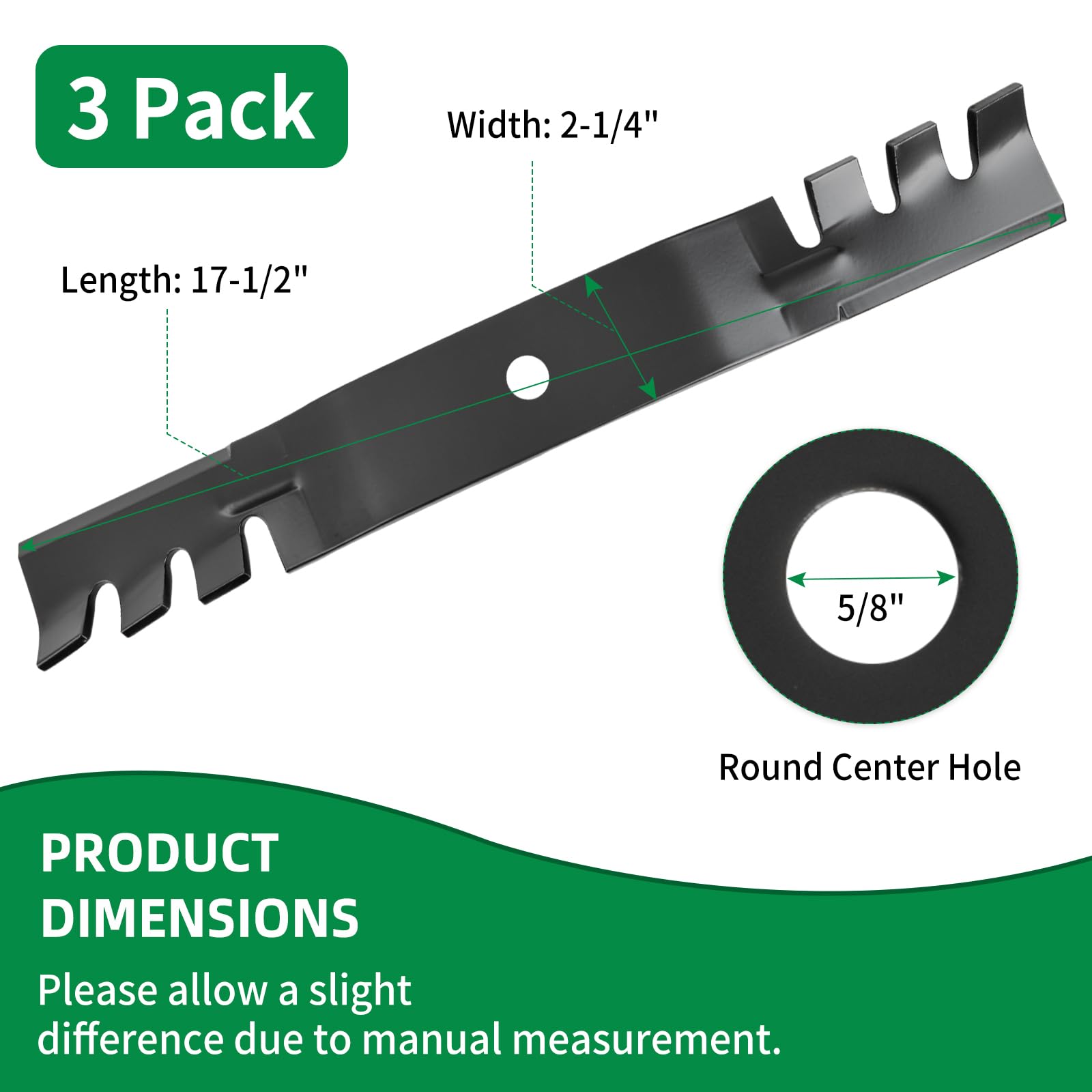 Cuchillas de mantillo 110-6837-03 compatibles con cubierta Toro de 50 pulgadas, cuchillas de cortacésped 112-9759-03 compatibles con Toro TimeCutter Z5000 Series, repuesto para 112-9759,