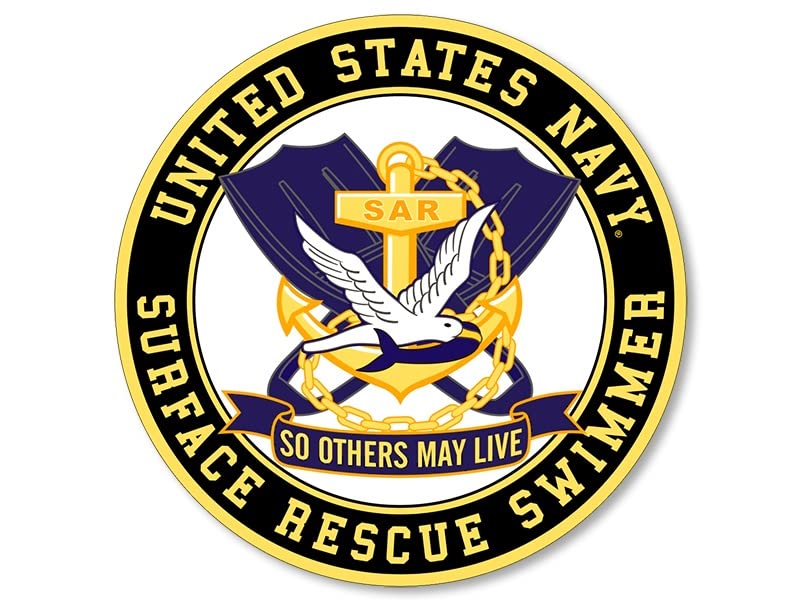 Amazon.com: Large Round SAR Naval Surface Rescue Swimmer Sticker