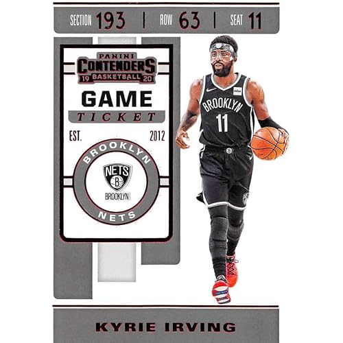 2019-20 Panini Contenders NBA Game Ticket Red Basketball #67 Kyrie Irving Brooklyn Nets Official National Basketball Association Trading Card