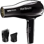 Hot Beauty 1875 Ceramic Styler Hair Styling Blow Dryer 2 Attachments Included Lightweight and Fast Dry Multi Heat Speed Setting Perfect Size for Home or Travel