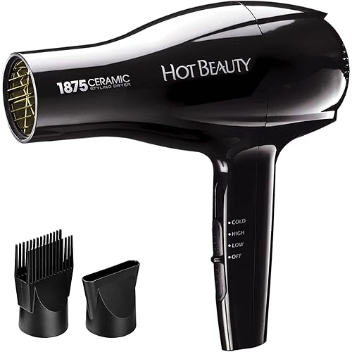 1875 Ceramic Styler Hair Styling Blow Dryer 2 Attachments Included Lightweight and Fast Dry Multi Heat Speed Setting Perfect Size for Home or Travel