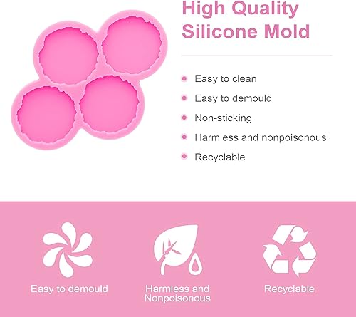 Miniatura 5 de Moldes de silicona de 1.7 pulgadas para bricolaje circulares irregulares de agarre de teléfono, moldes de enchufe de teléfono para resina epoxi,