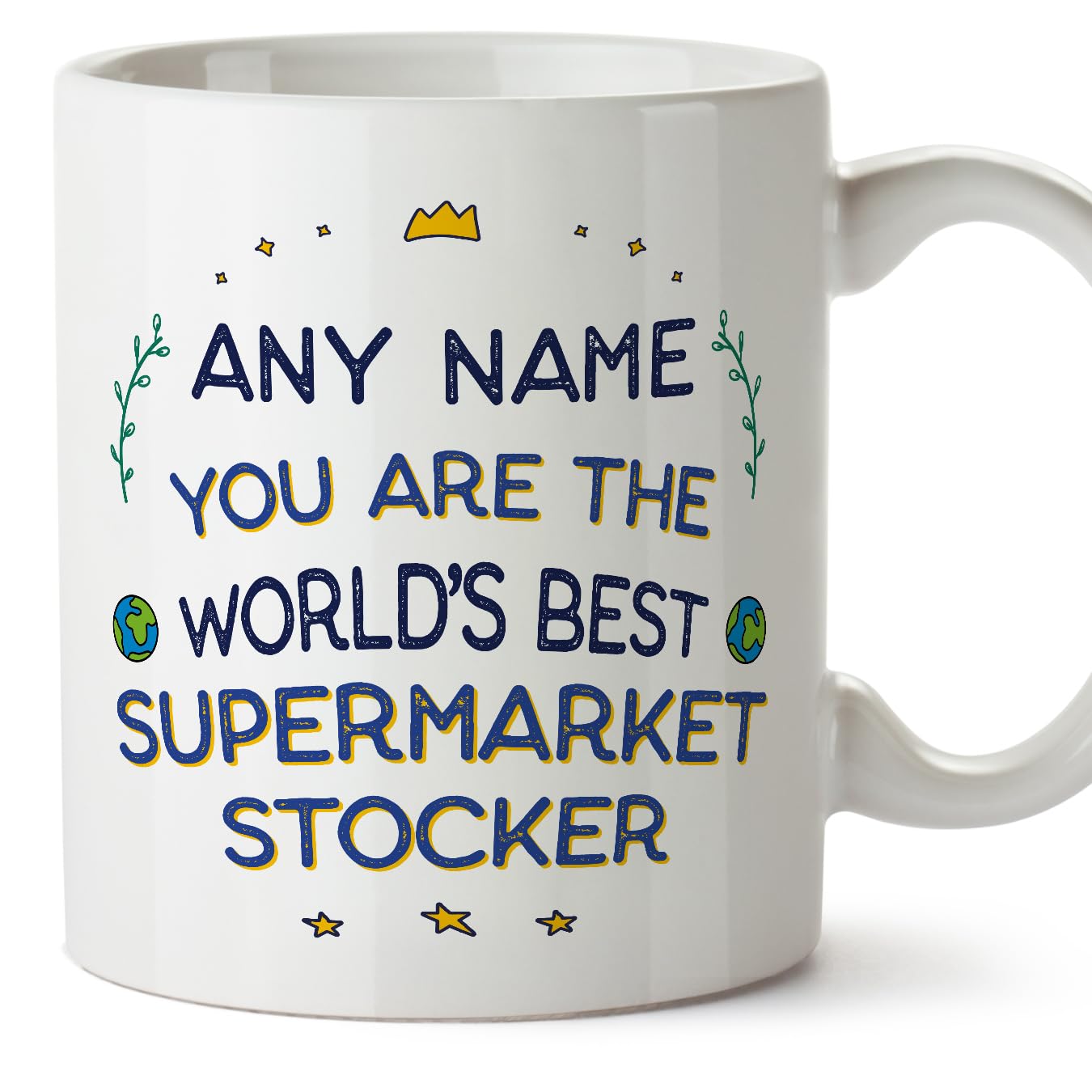MUGFFINS Personalised Mug for Supermarket Stocker - in English - World's Best - Funny Custom Gift for Colleagues - Ceramic 11oz Mug