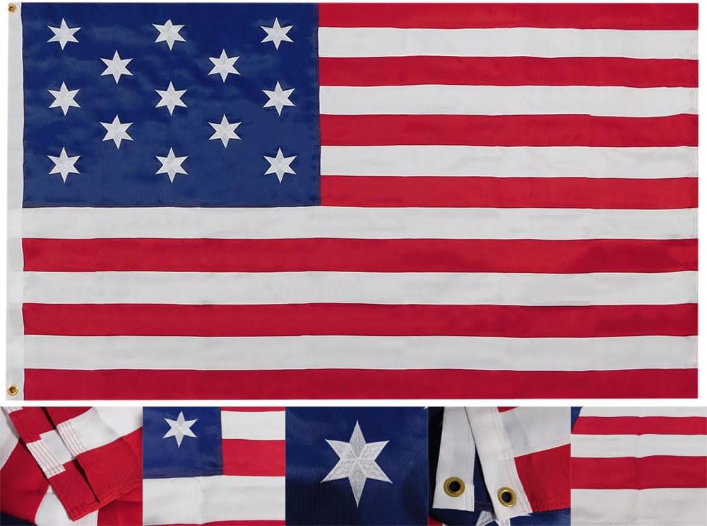 Hopkinson's 6 Point 3x5 3'x5' Premium Quality Heavy Duty 600D Synthetic Cotton Embroidered Flag Banner (RUF)