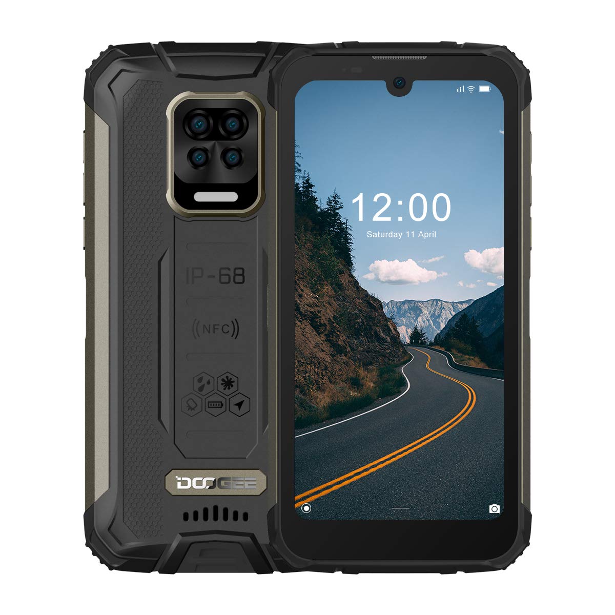 Rugged Smartphone, DOOGEE S59 Pro Android 10, 4GB+ 128GB, 16MP + 8MP Four Cameras, 10050mAh Battery,