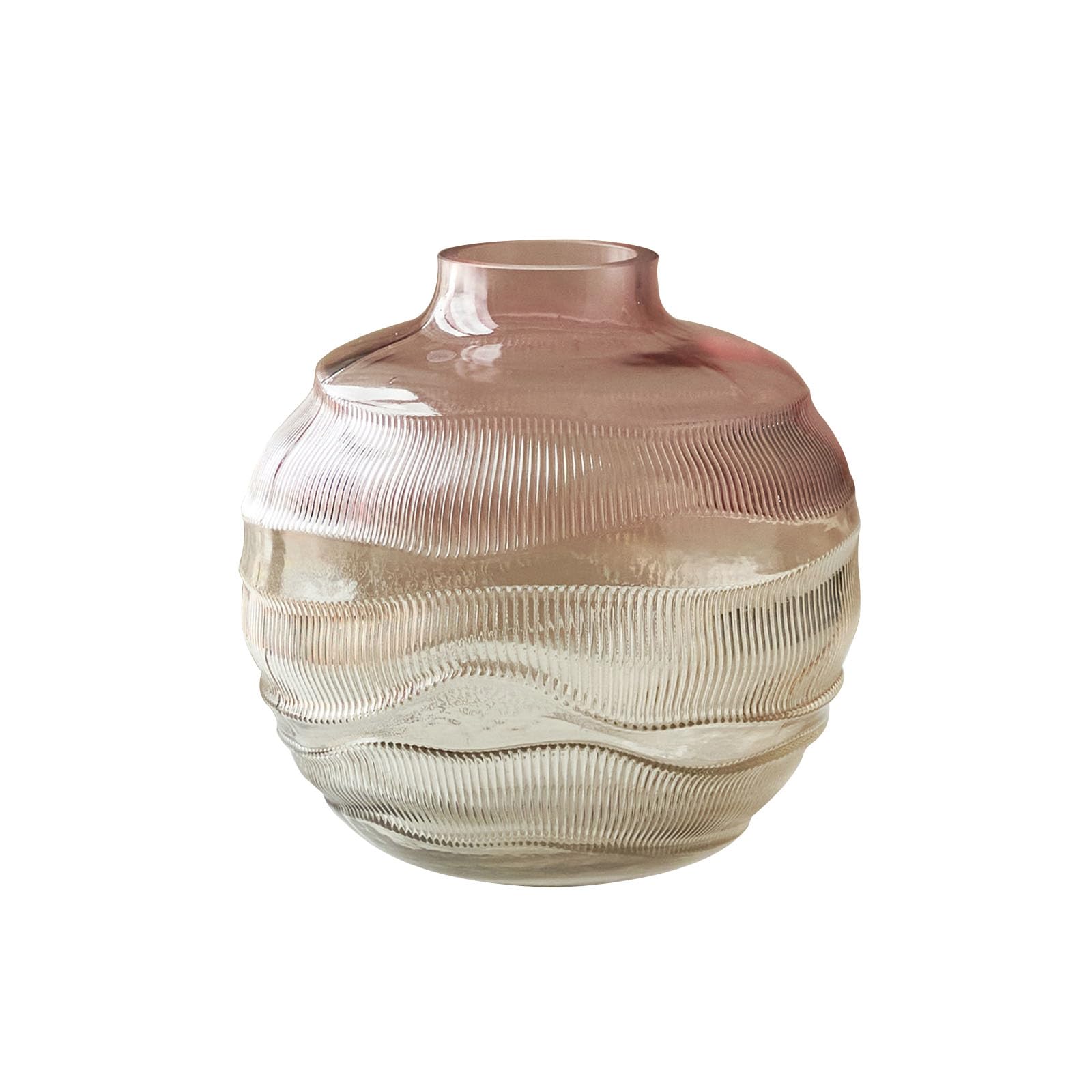 Gradient Color Countertop Vase, Creative Glass Vase, Ornament for Roses, Orchids, Chrysanthemums, Lilies, Eucalyptus, Height 19.5CM(Size:H19.5CM,Color:Pink Yellow)
