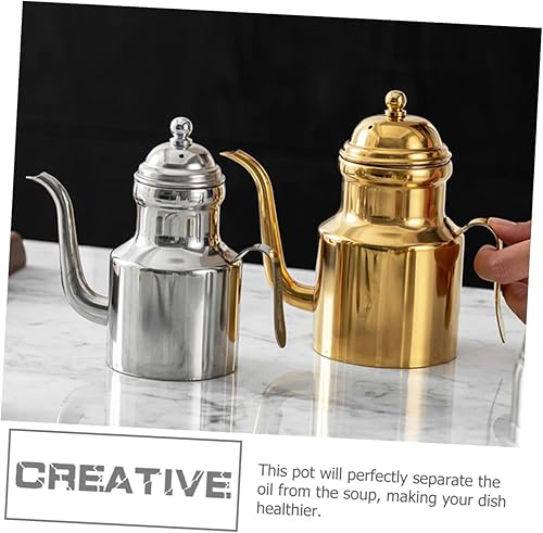 Miniatura 7 de YARNOW Olla de aceite de acero inoxidable Separador de grasa Hervidor de agua Jarra de grasa Contenedor de aceite de cocina Contenedor de aceite de